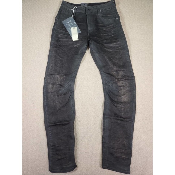 G Star Raw Jeans Mens 28x34 Arc Zip Cobler Zip Pockets Denim 3D Slim Gray NWT